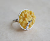 Macaroni and Cheese Polymer Clay Adjustable Ring