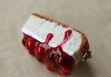 Cherry Cheesecake Polymer Clay Charm or Key Chain
