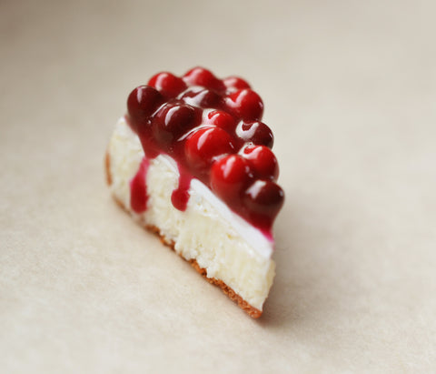 Cherry Cheesecake Polymer Clay Charm or Key Chain