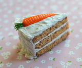 Carrot Cake Slice Miniature Food Magnet, Fridge Magnet, Polymer Clay Magnet