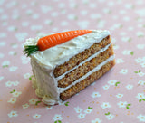 Carrot Cake Slice Miniature Food Magnet, Fridge Magnet, Polymer Clay Magnet