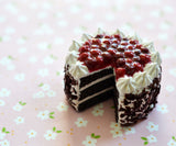 Chocolate Black Forest Cake Dessert Magnet, Polymer Clay