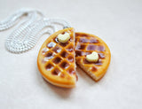 Best friend BFF Waffle Necklace Set