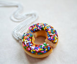 Chocolate With Spinkles Doughnut BFF Best Friend Necklace Set