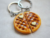 Waffle Best Friend Key Chain set BFF friendship set