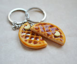 Waffle Best Friend Key Chain set BFF friendship set