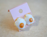 Fried Egg Stud Earrings, Polymer Clay