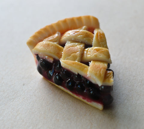 Blueberry Pie Slice Charm or Key Chain