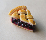 Blueberry Pie Slice Charm or Key Chain