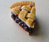 Blueberry Pie Slice Charm or Key Chain