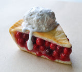 Cherry Pie Slice with Ice Cream Fridge Magnet