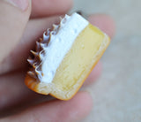 Lemon Meringue Pie Adjustable Ring, Polymer Clay