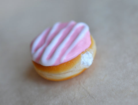 Strawberry Cream Filled Doughnut Charm or Keychain