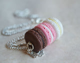 Neapolitan French Macaron Stack Dessert Necklace