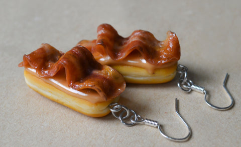 Maple Bacon Doughnut Dangle Mini Food Earrings