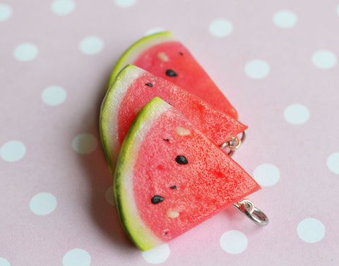 Watermelon Slice Polymer Clay Charm or Key Chain