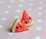 Watermelon Slice Polymer Clay Miniature Food Stud Earrings