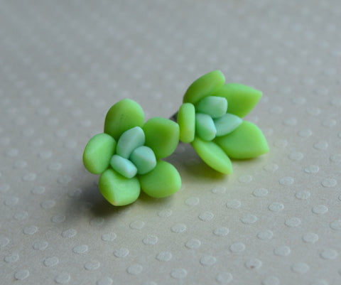 polymer clay succulent earrings Pink Succulent Stud Earrings, Polymer Clay Mini succulent – ScrumptiousDoodle