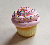 Strawberry Vanilla Rainbow Sprinkles Cupcake Polymer Clay Miniature Food Magnet