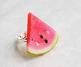 Watermelon Slice Ring, Polymer Clay Food Jewelry