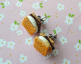 S'more Miniature Food Stud Earrings, Polymer Clay Food Earrings