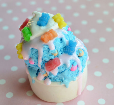 Bubble Gum Gummy Bear Ice Cream Polymer Clay Miniature Food Magnet