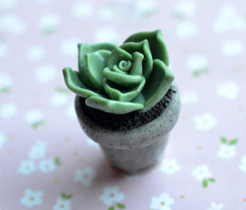 Miniature Potted Succulent Magnet, Polymer Clay Magnet