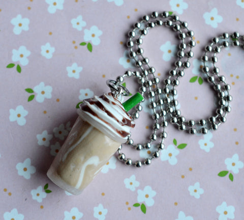 Mocha Coffee Polymer Clay Necklace