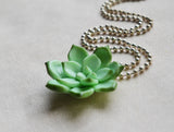 Miniature Succulent Plant Polymer Clay Necklace
