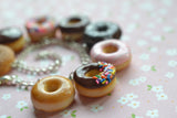 Doughnut Bracelet, Polymer Clay Miniature Food Charm Bracelet