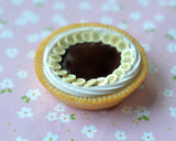 Chocolate Banana Cream Pie Miniature Food Polymer Clay Magnet
