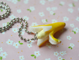 Polymer Clay Miniature Banana Foodie Necklace