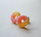 Peach Ring Gummie Polymer Clay Stud Earrings