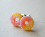 Peach Ring Gummie Polymer Clay Stud Earrings