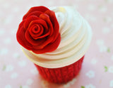 Red Velvet Rose Cupcake Realistic Miniature Food Magnet Polymer Clay Fridge Magnet