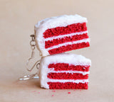 Red Velvet Cake Slice Dangle Earrings