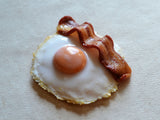 Fried Egg and Bacon Magnet, Polymer Clay Food Magnet