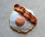 Fried Egg and Bacon Magnet, Polymer Clay Food Magnet