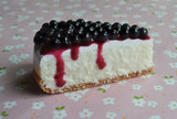 Blueberry Cheesecake Miniature Food Fridge Magnet, Food Decor, Polymer Clay