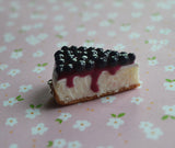Blueberry Cheesecake Slice Polymer Clay Charm or Key Chain