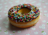 Chocolate Rainbow Sprinkle Doughnut Magnet Polymer Clay food Magnet