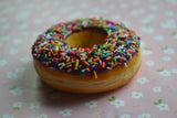 Chocolate Rainbow Sprinkle Doughnut Magnet Polymer Clay food Magnet