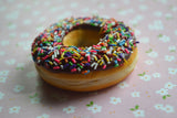 Chocolate Rainbow Sprinkle Doughnut Magnet Polymer Clay food Magnet