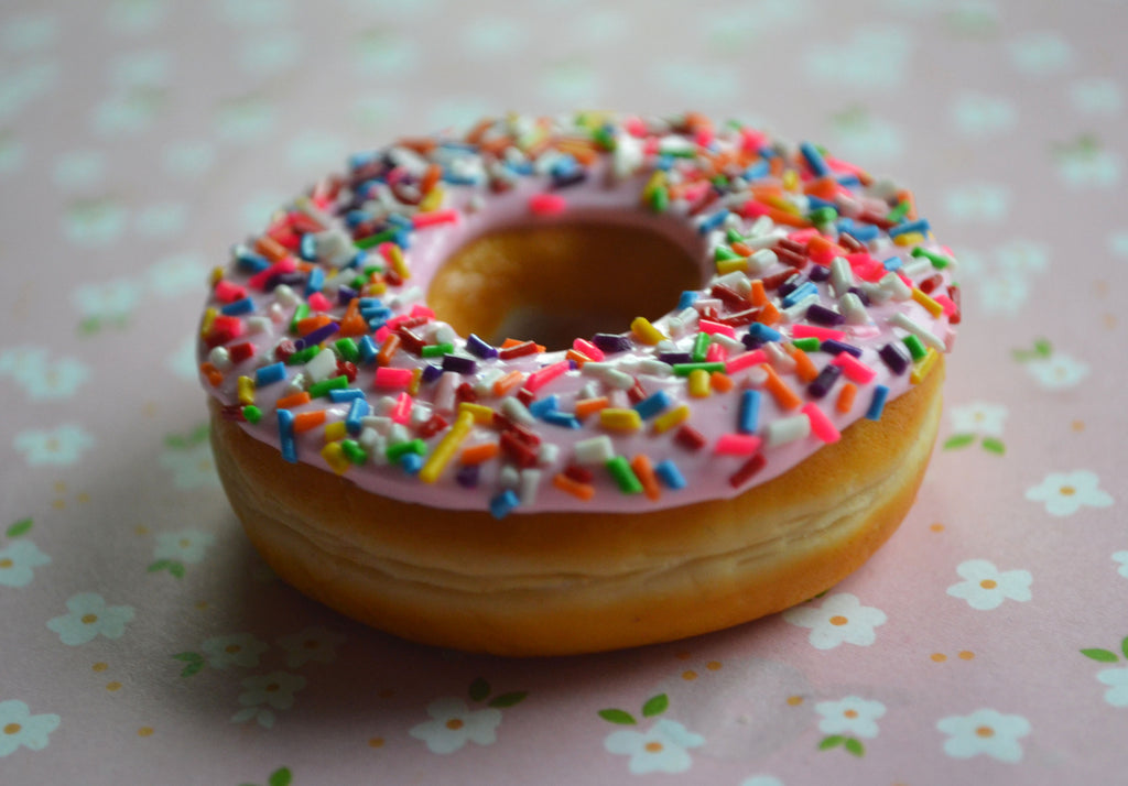 Pink Strawberry Doughnut With Rainbow Sprinkles Food Magnet