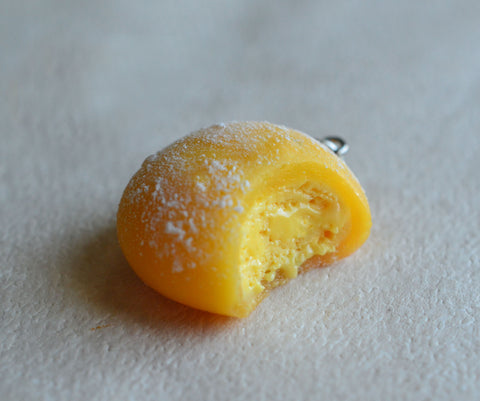 Mango Ice Cream Mochi Charm, Key Chain, Stitch Marker, Mini Food Polymer Clay