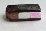 Neapolitan Ice Cream Sandwich Magnet, Polymer clay Realistic Miniature Food