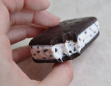 Chocolate Chip Ice Cream Sandwich Food Magnet, Polymer Clay