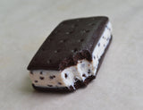 Chocolate Chip Ice Cream Sandwich Food Magnet, Polymer Clay