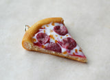 Pepperoni Pizza Charm, Key Chain, Stitch Marker, Polymer Clay