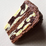 Chocolate Marble Realistic Cake Slice Magnet, Polymer Clay Food Magnet